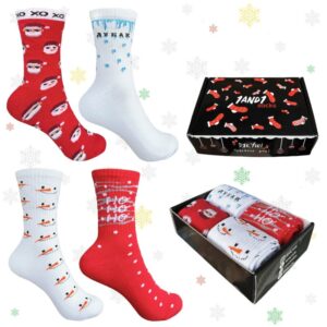 Різдвяний набір від 1and1 з 4 пар утеплених шкарпеток White and Red на сайті 1and1 socks